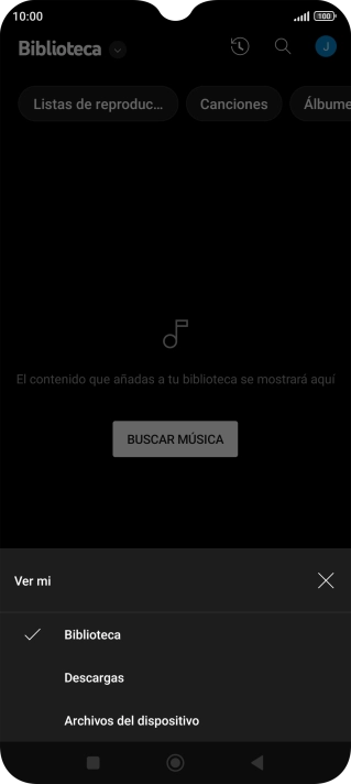 Pulsa una categoría y desplázate al archivo de música deseado.