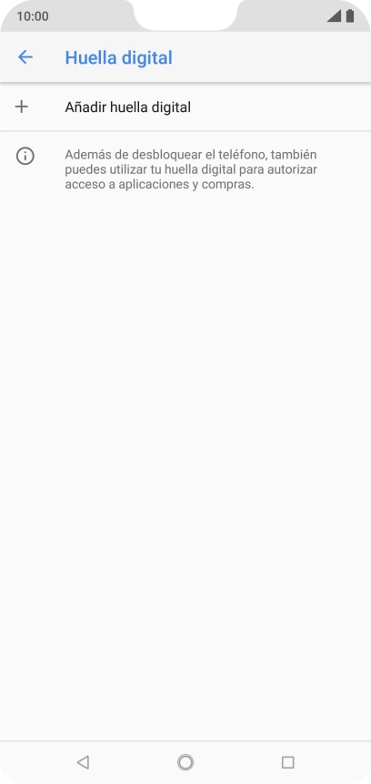 Pulsa Añadir huella digital.