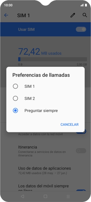 Pulsa el ajuste deseado.