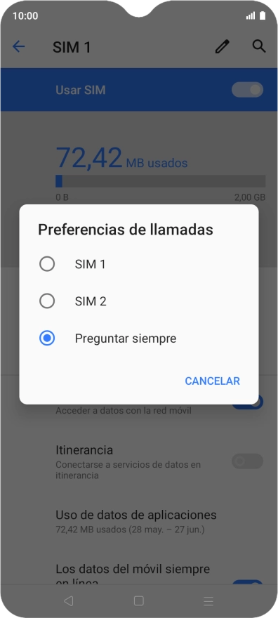 Pulsa el ajuste deseado.