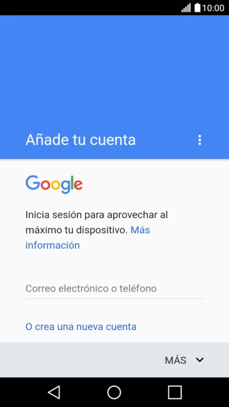 Si no tienes una cuenta de Google, pulsa O crea una nueva cuenta y sigue las indicaciones de la pantalla para ver cómo crear una cuenta nueva.