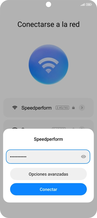 Introduce la contraseña de la red wifi y pulsa Conectar.
