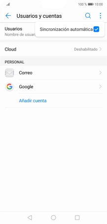 Pulsa Sincronización automática para activar o desactivar la función.