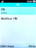 Selecciona PIN para activar o desactivar la función.
