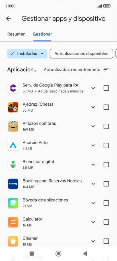 Pulsa la app deseada.