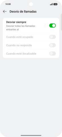 Pulsa el indicador  junto al tipo de desvío deseado.