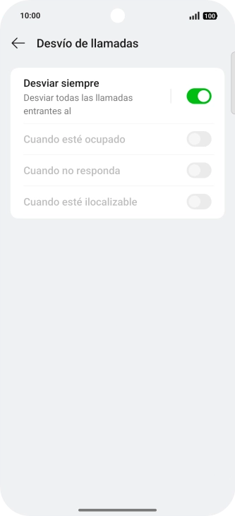 Pulsa el indicador  junto al tipo de desvío deseado.