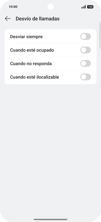Pulsa el indicador  junto al tipo de desvío deseado.