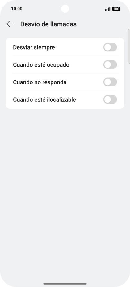 Pulsa el indicador  junto al tipo de desvío deseado.