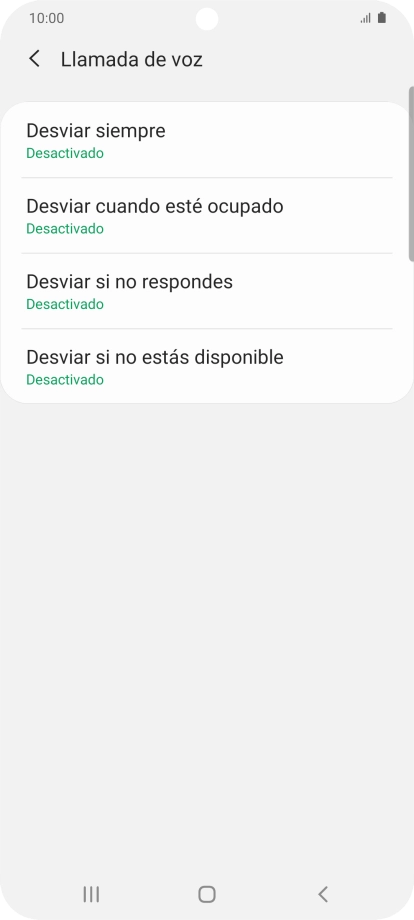 Pulsa el tipo de desvío deseado.
