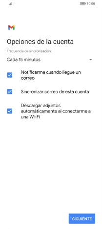 Si aparece en la pantalla esta imagen, tu cuenta de correo electrónico ha sido reconocida y configurada automáticamente. Sigue las indicaciones de la pantalla para introducir más información y terminar la configuración.