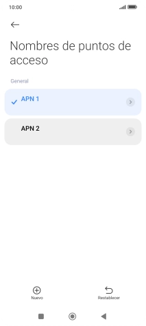 Pulsa la conexión de datos deseada para activarla.