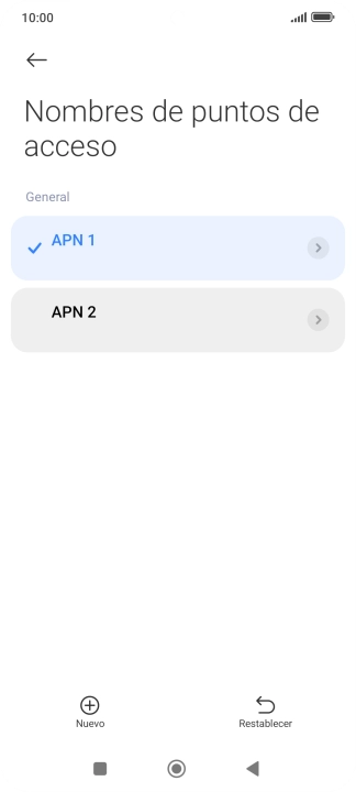 Pulsa la conexión de datos deseada para activarla.