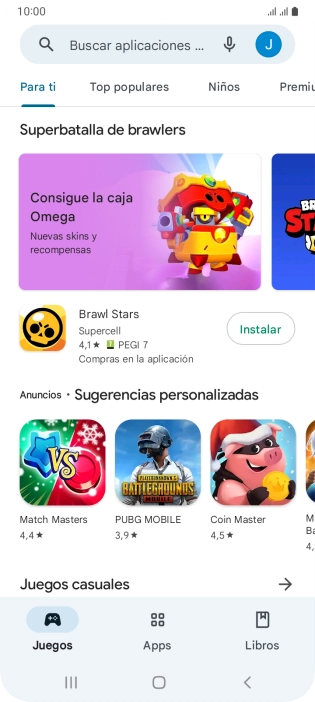 Pulsa en el campo de búsqueda.