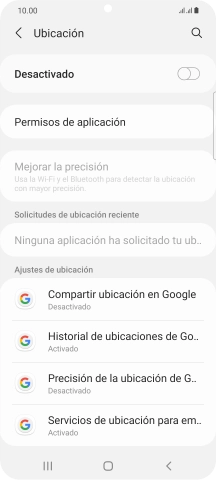 Pulsa el indicador para activar o desactivar la función.