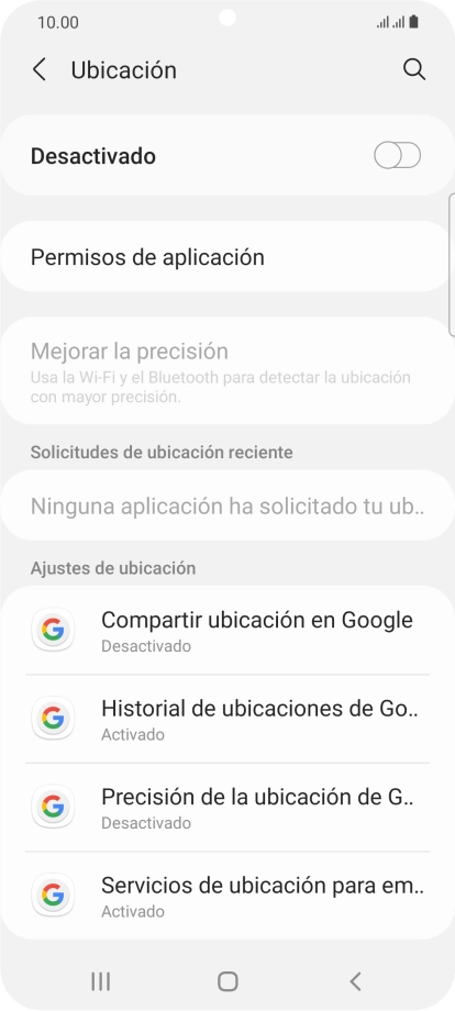 Pulsa el indicador para activar o desactivar la función.