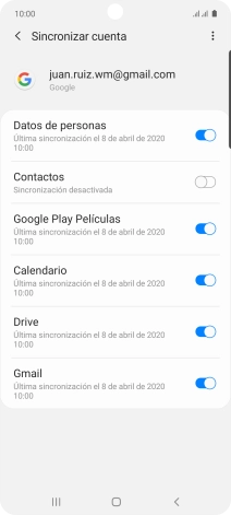Pulsa el indicador junto a 