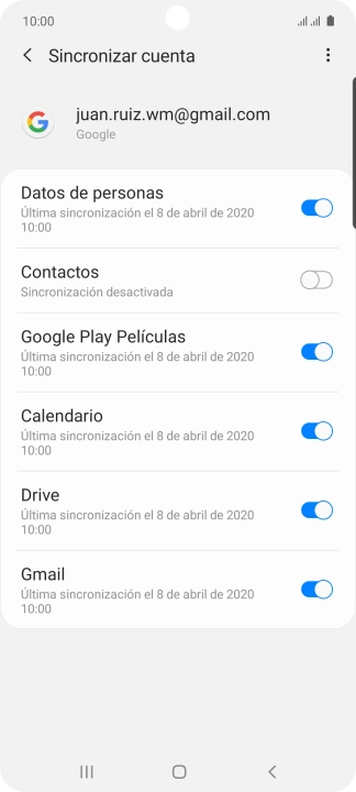 Pulsa el indicador junto a 