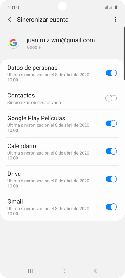 Pulsa el indicador junto a 