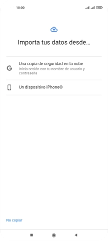 Pulsa la opción deseada y sigue las indicaciones de la pantalla para transferir contenido desde el otro teléfono y finalizar la activación de tu teléfono.
