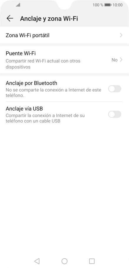 Pulsa Zona Wi-Fi portátil.