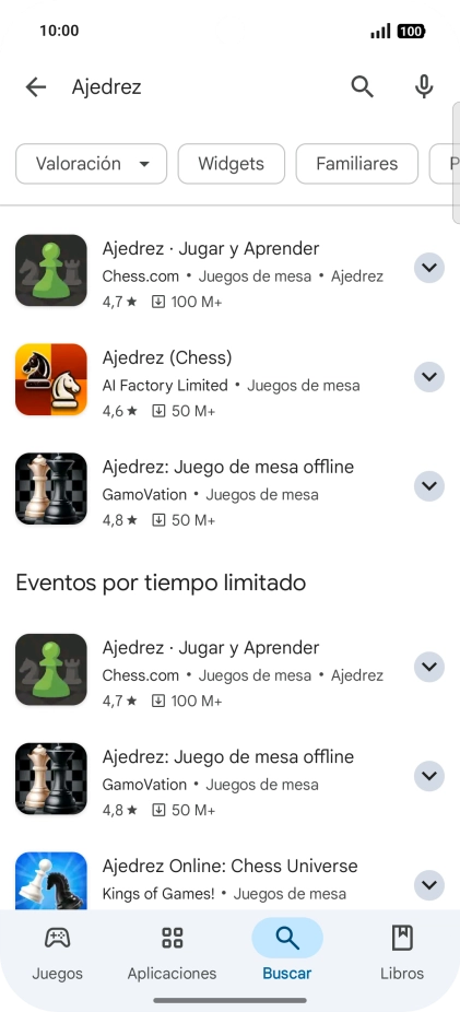 Pulsa la app deseada.