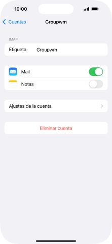 Pulsa Ajustes de la cuenta.