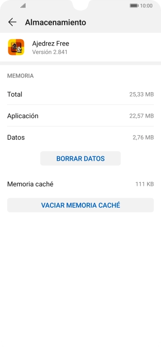 Pulsa VACIAR MEMORIA CACHÉ.