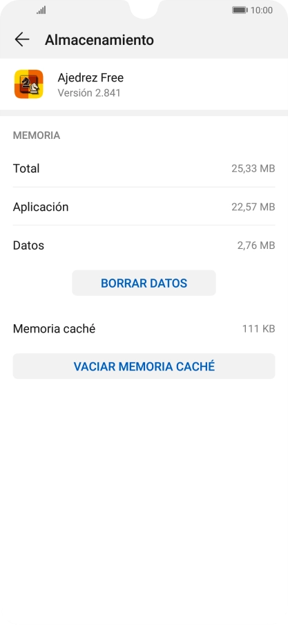 Pulsa VACIAR MEMORIA CACHÉ.