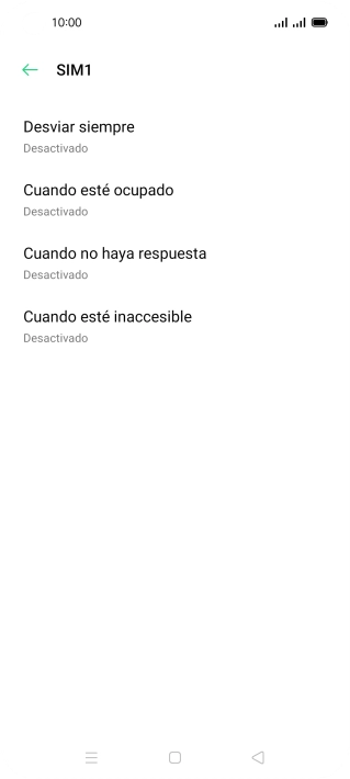 Pulsa el tipo de desvío deseado.