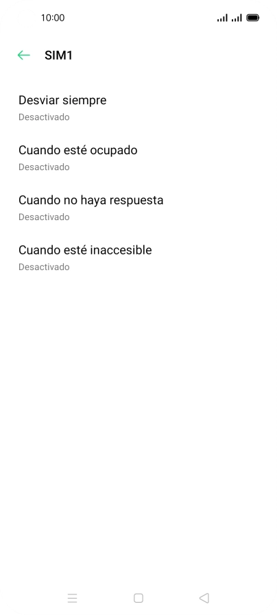 Pulsa el tipo de desvío deseado.