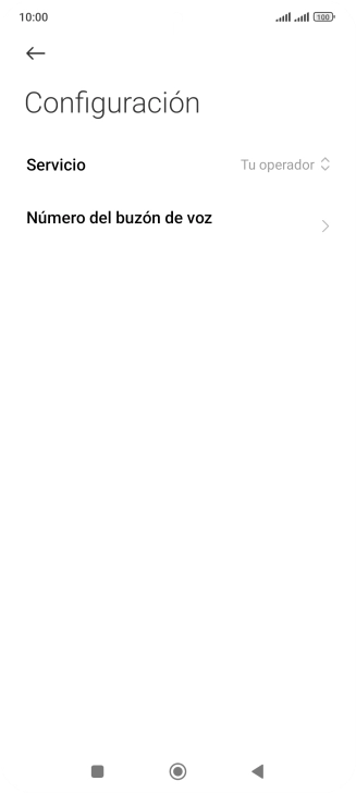 Pulsa Número del buzón de voz.