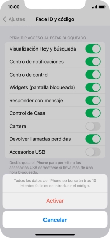 Si activas la función, pulsa Activar.