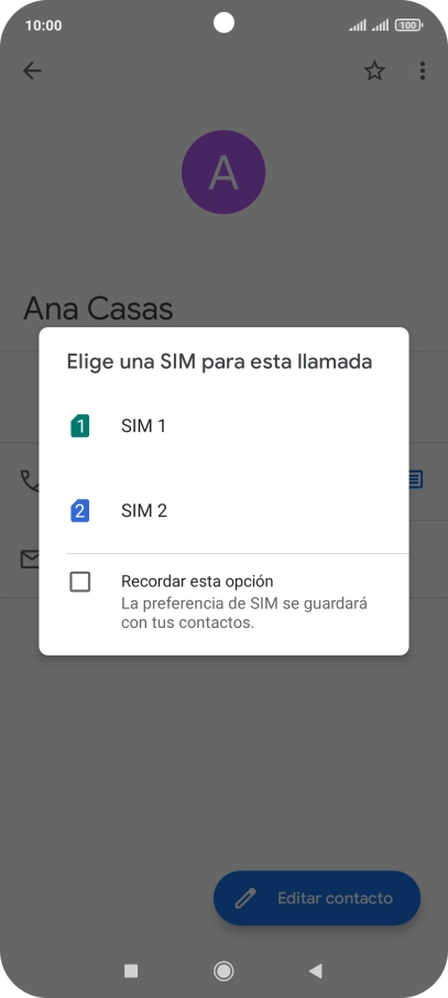 Pulsa la tarjeta SIM deseada.