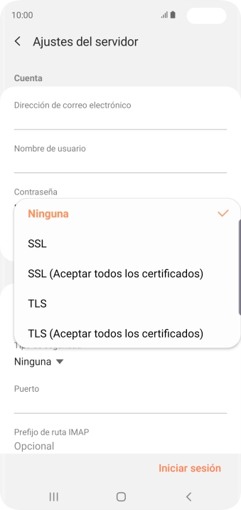 Pulsa Ninguna para desactivar la función.