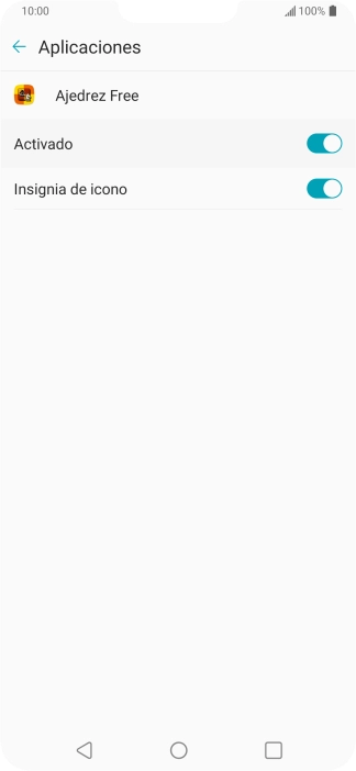 Pulsa el primer indicador para activar o desactivar la función.