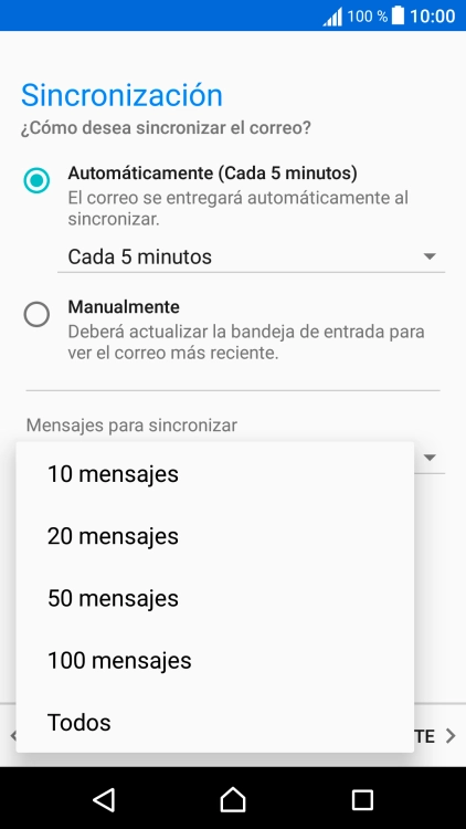 Pulsa el ajuste deseado.