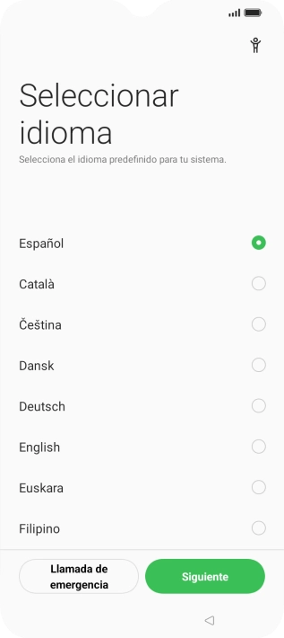 Pulsa el idioma deseado.