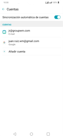 Pulsa la cuenta de correo electrónico deseada.