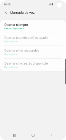 Pulsa el tipo de desvío deseado.