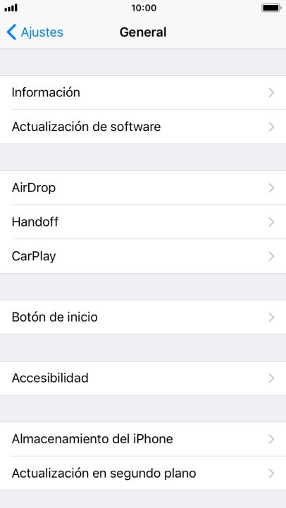 Pulsa Actualización de software. Si hay una versión de software nueva disponible, aparecerá ahora en la pantalla. Sigue las indicaciones de la pantalla para actualizar el software del teléfono.