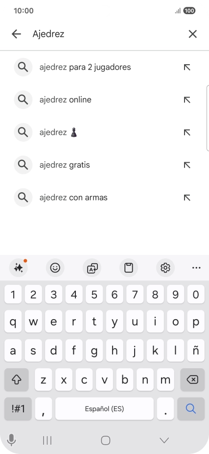Introduce el nombre del tema o de la app y pulsa el icono de búsqueda.