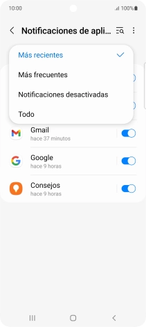 Pulsa el ajuste deseado.