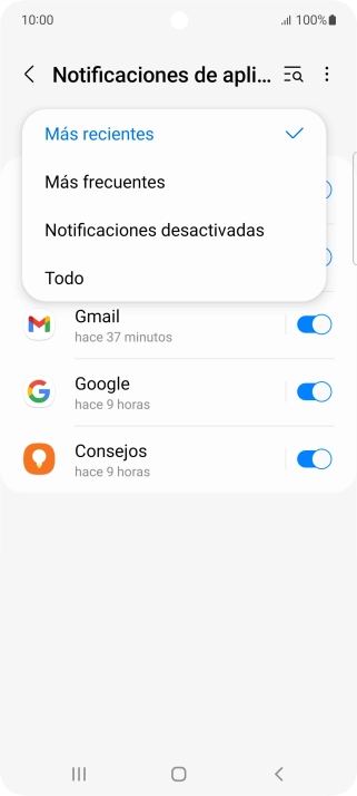 Pulsa el ajuste deseado.