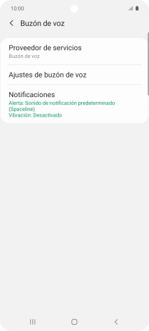 Pulsa Ajustes de buzón de voz.