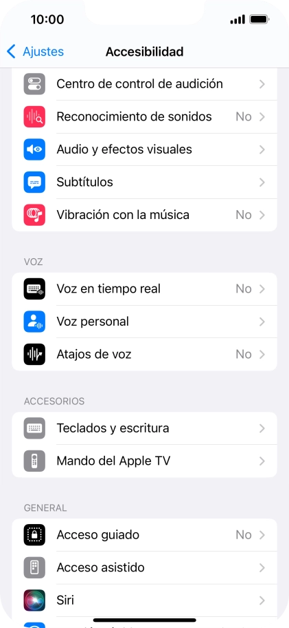 Pulsa una categoría bajo 