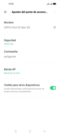 Pulsa Nombre e introduce el nombre deseado de la conexión wifi