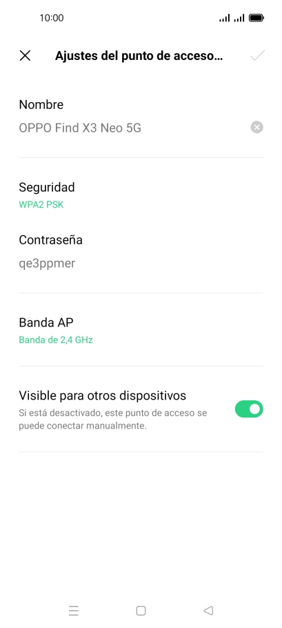 Pulsa Nombre e introduce el nombre deseado de la conexión wifi