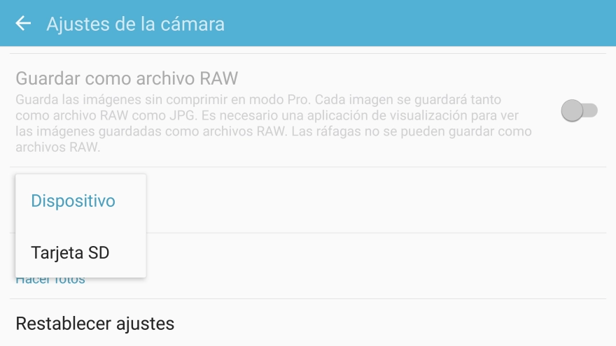 Pulsa Dispositivo para guardar tus videoclips en la memoria del teléfono.