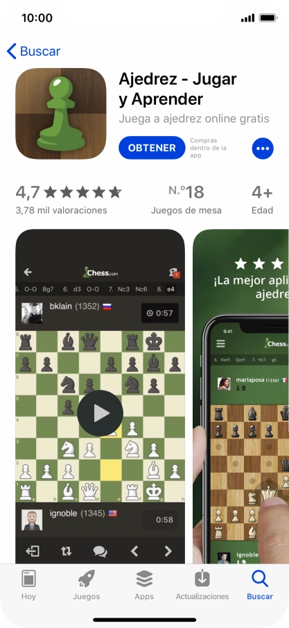 Pulsa OBTENER y sigue las indicaciones de la pantalla para instalar la app.